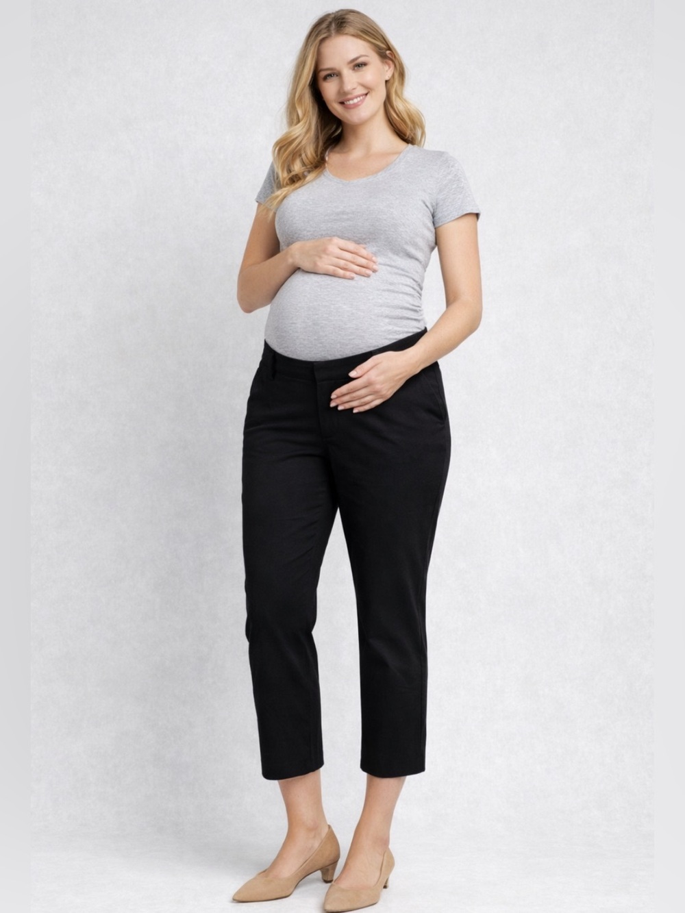 Gap maternity black crop pants size 4 stretchy waist Classic Timeless Minimalist